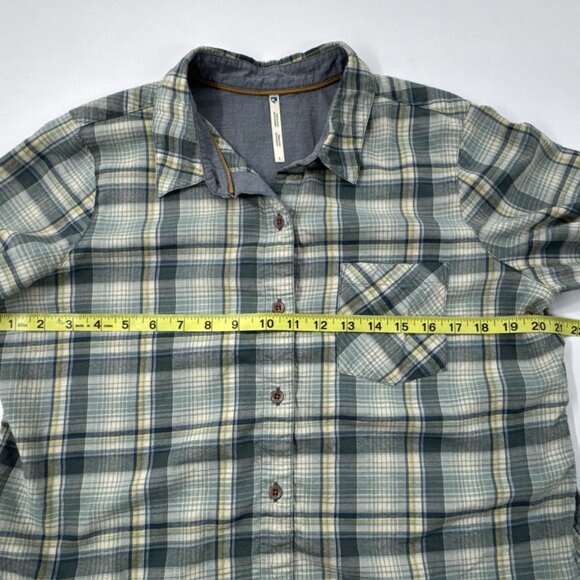 Kuhl Plaid Shirt Womens Large Green Long Sleeve Button Up Hiking Lightweight - Picture 8 of 10